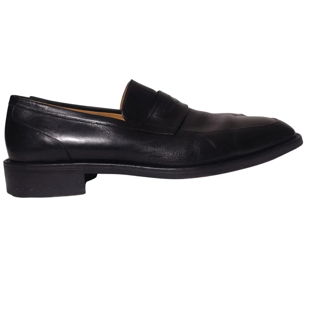 Cole Haan Collection Mens Black Leather Loafers Italy 10.5 W C02992